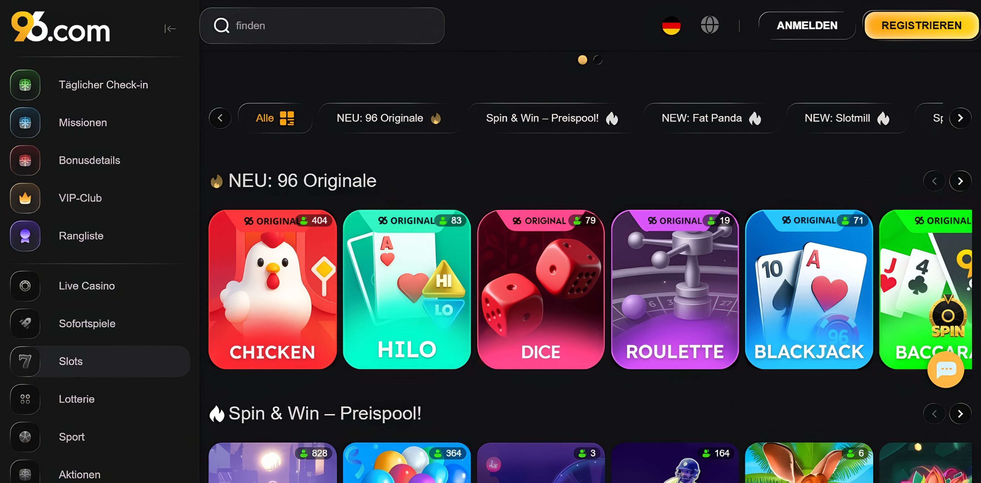 96.com desktop screenshot 2